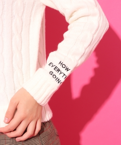 repipi armario（レピピ アルマリオ）の「ＡＩＲヤーン７Ｇケーブルニット（ニット/セーター・キッズ・ホワイト/イエロー/ネイビー/レッド/ライトパープル/ライトイエロー/ライトブルー・MEDIUM/SMALL/LARGE/X-SMALL）」の17枚目の写真