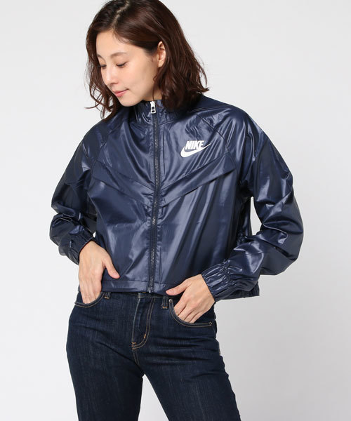 【年末セール】【Nike】 レディース　ウィンドブレーカー M ネイビー セット ブランド古着】ウインドブレーカー（ナイロンジャケット）｜NIKE