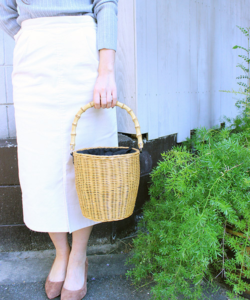le.coeur blanc（ルクールブラン）の「【WEB限定PRICE】バンブーハンドルラタンバスケット（かごバッグ・レディース・ベージュ・FREE）」の6枚目の写真