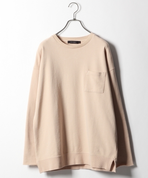 RAGEBLUE（レイジブルー）の「加工裏毛ドロップショルダースウェットクルー/788209（Tシャツ/カットソー・メンズ・ベージュ/ブラック/パープル/ピンク/イエロー/ホワイト・MEDIUM/SMALL/LARGE）」の4枚目の写真