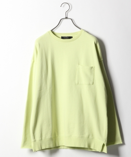 RAGEBLUE（レイジブルー）の「加工裏毛ドロップショルダースウェットクルー/788209（Tシャツ/カットソー・メンズ・ベージュ/ブラック/パープル/ピンク/イエロー/ホワイト・MEDIUM/SMALL/LARGE）」の6枚目の写真