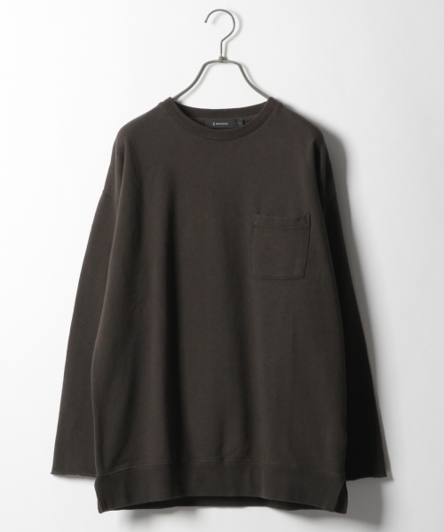 RAGEBLUE（レイジブルー）の「加工裏毛ドロップショルダースウェットクルー/788209（Tシャツ/カットソー・メンズ・ベージュ/ブラック/パープル/ピンク/イエロー/ホワイト・MEDIUM/SMALL/LARGE）」の3枚目の写真