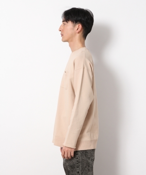 RAGEBLUE（レイジブルー）の「加工裏毛ドロップショルダースウェットクルー/788209（Tシャツ/カットソー・メンズ・ベージュ/ブラック/パープル/ピンク/イエロー/ホワイト・MEDIUM/SMALL/LARGE）」の10枚目の写真