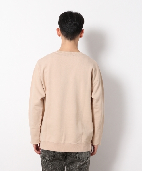 RAGEBLUE（レイジブルー）の「加工裏毛ドロップショルダースウェットクルー/788209（Tシャツ/カットソー・メンズ・ベージュ/ブラック/パープル/ピンク/イエロー/ホワイト・MEDIUM/SMALL/LARGE）」の12枚目の写真