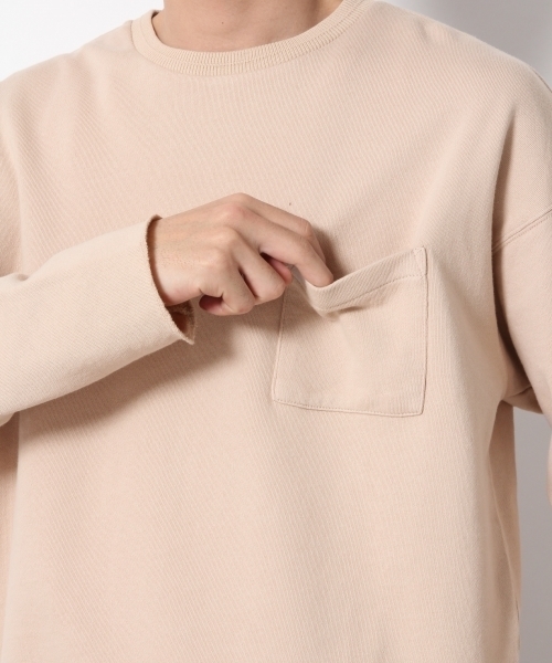 RAGEBLUE（レイジブルー）の「加工裏毛ドロップショルダースウェットクルー/788209（Tシャツ/カットソー・メンズ・ベージュ/ブラック/パープル/ピンク/イエロー/ホワイト・MEDIUM/SMALL/LARGE）」の9枚目の写真