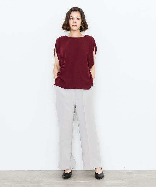 STUDIOUS（ステュディオス）の「【STUDIOUS】ハイスペックウォッシャブルストレートパンツ（その他パンツ・レディース・ベージュ/ネイビー/バーガンディー/ブラック・0/1）」の3枚目の写真