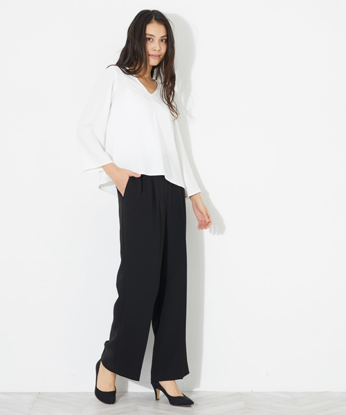 STUDIOUS（ステュディオス）の「【STUDIOUS】ハイスペックウォッシャブルストレートパンツ（その他パンツ・レディース・ベージュ/ネイビー/バーガンディー/ブラック・0/1）」の17枚目の写真