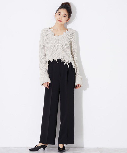 STUDIOUS（ステュディオス）の「【STUDIOUS】ハイスペックウォッシャブルストレートパンツ（その他パンツ・レディース・ベージュ/ネイビー/バーガンディー/ブラック・0/1）」の18枚目の写真