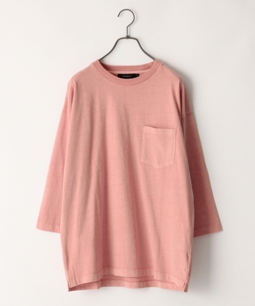 RAGEBLUE（レイジブルー）の「加工ドロップショルダークルー7分袖/791884（Tシャツ/カットソー・メンズ・ホワイト/ベージュ/ネイビー/ピンク/オレンジ・SMALL/MEDIUM/LARGE）」の5枚目の写真