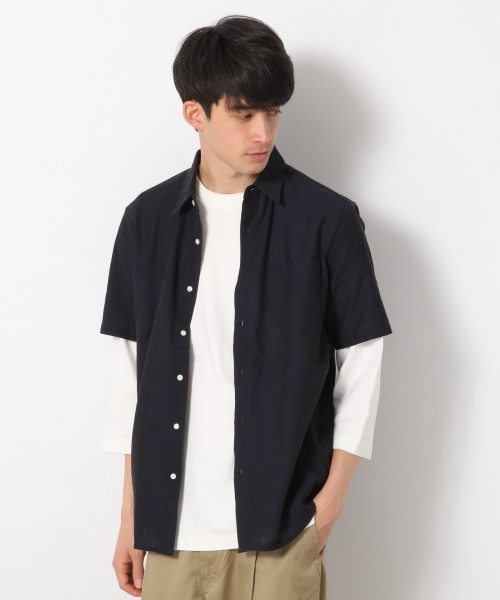 RAGEBLUE（レイジブルー）の「加工ドロップショルダークルー7分袖/791884（Tシャツ/カットソー・メンズ・ホワイト/ベージュ/ネイビー/ピンク/オレンジ・SMALL/MEDIUM/LARGE）」の6枚目の写真