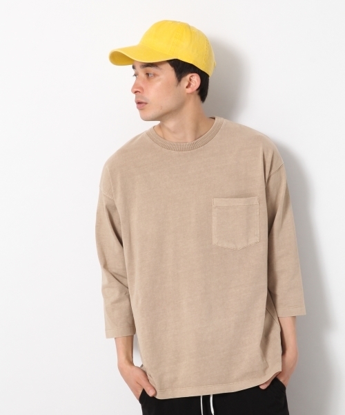RAGEBLUE（レイジブルー）の「加工ドロップショルダークルー7分袖/791884（Tシャツ/カットソー・メンズ・ホワイト/ベージュ/ネイビー/ピンク/オレンジ・SMALL/MEDIUM/LARGE）」の8枚目の写真