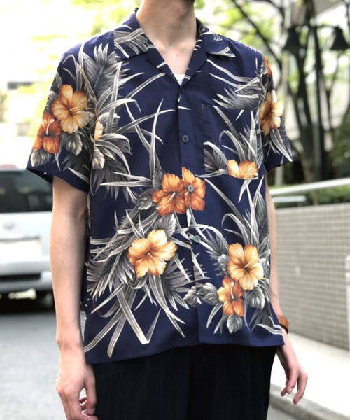 STUDIOUS(ステュディオス)の「【STUDIOUS】フラワープリントオープンカラーシャツ(シャツ/ブラウス・メンズ・ネイビー/ホワイト/ブラック・1/2/3)」の5枚目の写真