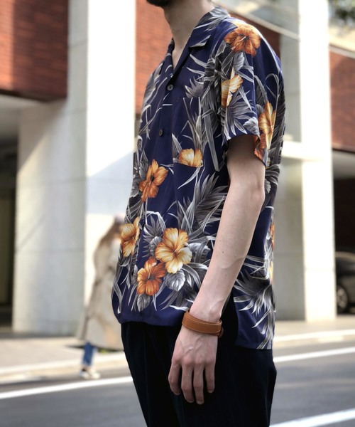 STUDIOUS(ステュディオス)の「【STUDIOUS】フラワープリントオープンカラーシャツ(シャツ/ブラウス・メンズ・ネイビー/ホワイト/ブラック・1/2/3)」の6枚目の写真