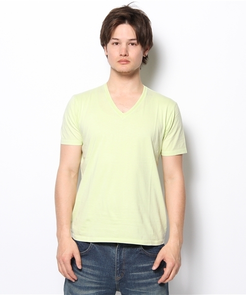 MEN'S BIGI(メンズビギ)の「【ゲイナー4月号】P.112掲載商品 シルケット天竺/Vネック半袖カラーTシャツ(Tシャツ/カットソー・メンズ・ホワイト/ライトグリーン/ネイビー/ライトピンク/レッド・SMALL/MEDIUM/LARGE/LL)」の6枚目の写真