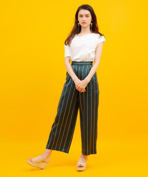 UNITED TOKYO（ユナイテッドトウキョウ）の「アセビスストライプパンツ（その他パンツ・レディース・レッド/グリーン・1）」の14枚目の写真