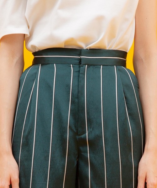 UNITED TOKYO（ユナイテッドトウキョウ）の「アセビスストライプパンツ（その他パンツ・レディース・レッド/グリーン・1）」の20枚目の写真