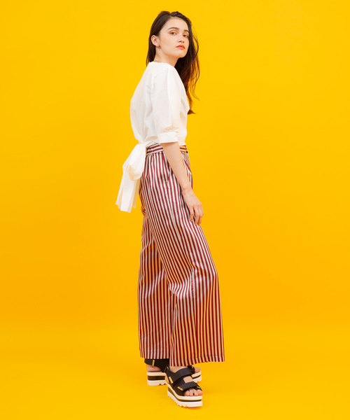 UNITED TOKYO（ユナイテッドトウキョウ）の「アセビスストライプパンツ（その他パンツ・レディース・レッド/グリーン・1）」の22枚目の写真