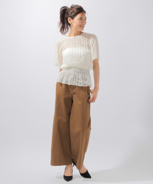 laboratory work(ラボラトリーワーク)の「2WAYレースプルオーバー(Tシャツ/カットソー・レディース・ホワイト/ブラック・MEDIUM)」の4枚目の写真