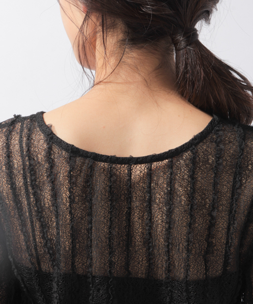 laboratory work(ラボラトリーワーク)の「2WAYレースプルオーバー(Tシャツ/カットソー・レディース・ホワイト/ブラック・MEDIUM)」の9枚目の写真