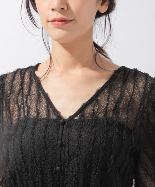 laboratory work(ラボラトリーワーク)の「2WAYレースプルオーバー(Tシャツ/カットソー・レディース・ホワイト/ブラック・MEDIUM)」の12枚目の写真