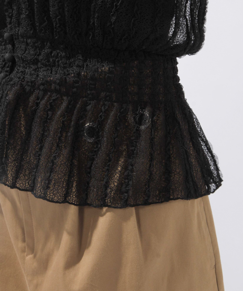 laboratory work(ラボラトリーワーク)の「2WAYレースプルオーバー(Tシャツ/カットソー・レディース・ホワイト/ブラック・MEDIUM)」の16枚目の写真