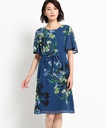 【洗える】フラワーシフォンワンピース