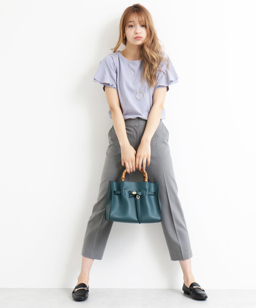 N.（N. Natural Beauty Basic）（エヌエヌナチュラルビューティーベーシック）の「デザインスリーブＴシャツ（Tシャツ/カットソー・レディース・ブラック/ブルー/ブラック系その他/パープル系その他・MEDIUM）」の14枚目の写真