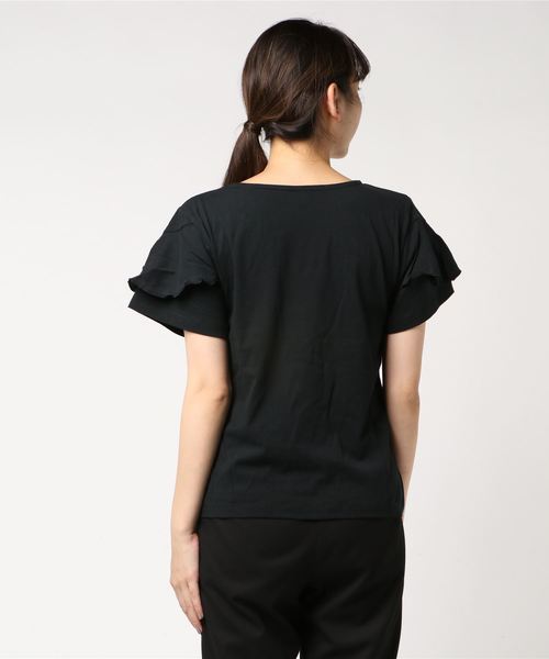 N.（N. Natural Beauty Basic）（エヌエヌナチュラルビューティーベーシック）の「デザインスリーブＴシャツ（Tシャツ/カットソー・レディース・ブラック/ブルー/ブラック系その他/パープル系その他・MEDIUM）」の20枚目の写真