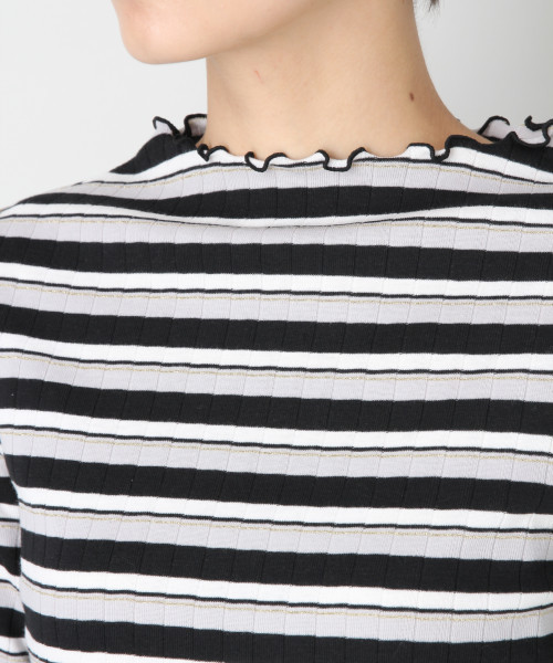 LOWRYS FARM(ローリーズファーム)の「マルチボーダーメローT 806394(Tシャツ/カットソー・レディース・ブラック/アイボリー/バーガンディー/ブラウン・MEDIUM/LARGE)」の11枚目の写真