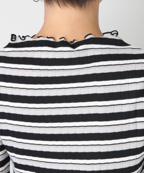 LOWRYS FARM(ローリーズファーム)の「マルチボーダーメローT 806394(Tシャツ/カットソー・レディース・ブラック/アイボリー/バーガンディー/ブラウン・MEDIUM/LARGE)」の15枚目の写真