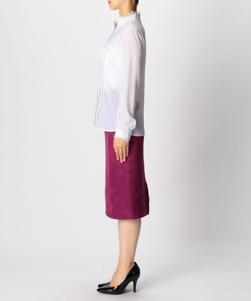 NARACAMICIE（ナラカミーチェ）の「スタンドレースカラーフロントタックブラウス（シャツ/ブラウス・レディース・ホワイト・SMALL/MEDIUM/LARGE）」の13枚目の写真