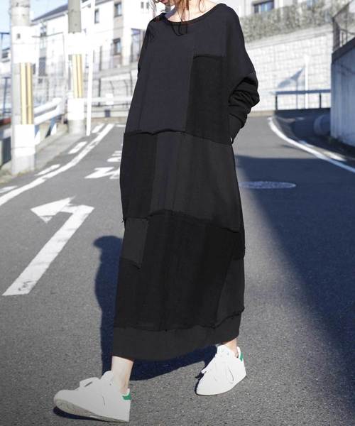Antiqua アンティカ の 裏毛切替スウェットワンピ ワンピース Wear