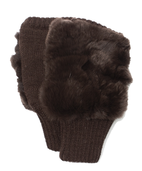 UNITED ARROWS(ユナイテッドアローズ)の「UAW REX KNIT F/LESS グローブ(手袋・レディース・グレー/ダークブラウン・フリー)」の8枚目の写真