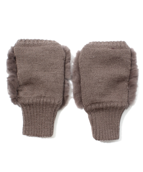 UNITED ARROWS(ユナイテッドアローズ)の「UAW REX KNIT F/LESS グローブ(手袋・レディース・グレー/ダークブラウン・フリー)」の3枚目の写真
