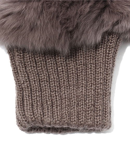 UNITED ARROWS(ユナイテッドアローズ)の「UAW REX KNIT F/LESS グローブ(手袋・レディース・グレー/ダークブラウン・フリー)」の5枚目の写真