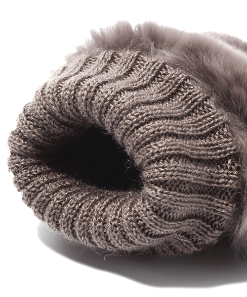 UNITED ARROWS(ユナイテッドアローズ)の「UAW REX KNIT F/LESS グローブ(手袋・レディース・グレー/ダークブラウン・フリー)」の6枚目の写真