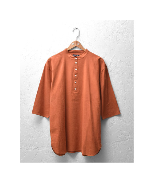 MinoriTY（マイノリティ）の「バンドカラーロングシャツ/長袖（シャツ/ブラウス・メンズ・カーキ/ブラック/キナリ/テラコッタ・M/L）」の5枚目の写真