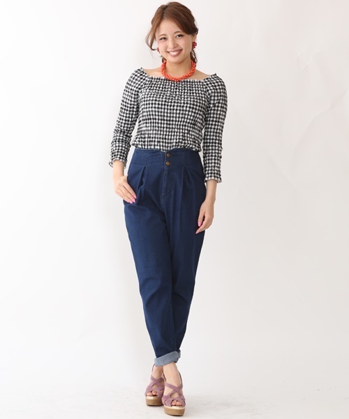 Chico（チコ）の「デニムハイウエストロングPT（その他パンツ・レディース・ネイビー/ブルー・FREE）」の13枚目の写真