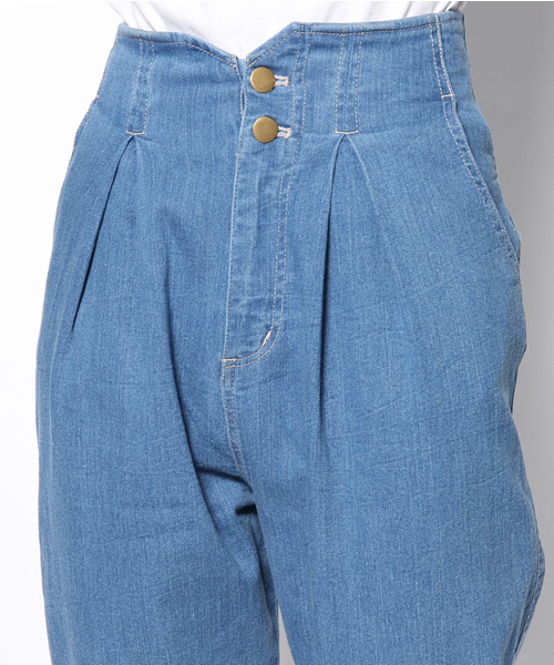 Chico（チコ）の「デニムハイウエストロングPT（その他パンツ・レディース・ネイビー/ブルー・FREE）」の3枚目の写真