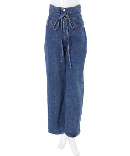 fifth（フィフス）の「ハイウエストリボンデニムワイドパンツ（デニムパンツ・レディース・ブルー/サックスブルー・SMALL/MEDIUM）」の12枚目の写真