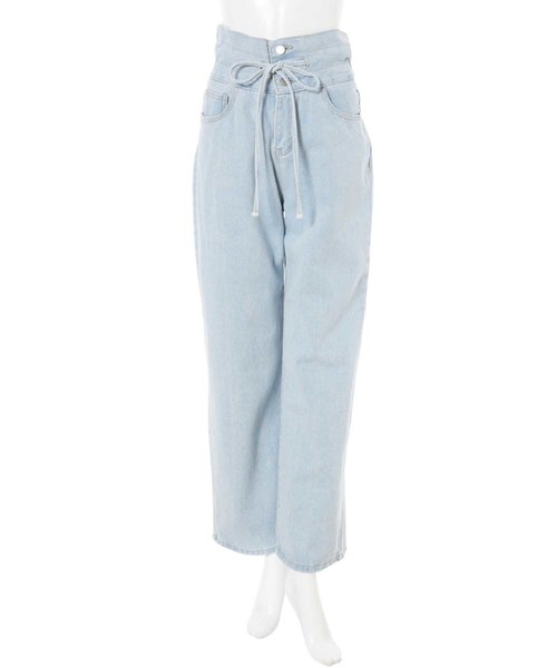 fifth（フィフス）の「ハイウエストリボンデニムワイドパンツ（デニムパンツ・レディース・ブルー/サックスブルー・SMALL/MEDIUM）」の13枚目の写真