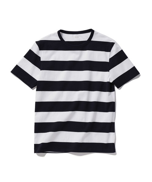 ZOZO（ゾゾ）の「太ボーダーTシャツ[MEN]（Tシャツ/カットソー・メンズ・ホワイト×ネイビー/ホワイト×ブラック・マルチサイズ）」の5枚目の写真