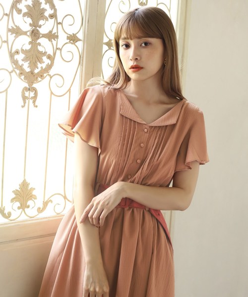 one after another NICE CLAUP（ワンアフターアナザーナイスクラップ）の「配色ベルト付きワンピース（ワンピース・レディース・ピンク/ドット/キャメル・FREE）」の13枚目の写真