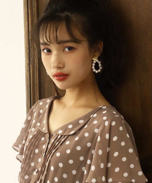 one after another NICE CLAUP（ワンアフターアナザーナイスクラップ）の「配色ベルト付きワンピース（ワンピース・レディース・ピンク/ドット/キャメル・FREE）」の7枚目の写真