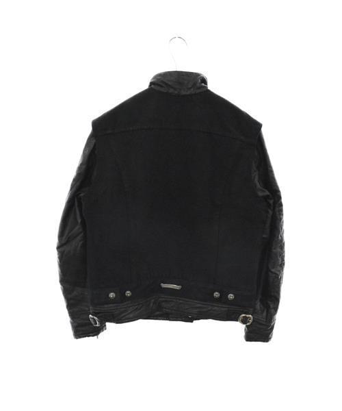 CHROME HEARTS ワックスドコットンアーム切替Gジャンデニムジャケット ブランド古着】ワックスドコットン袖リネンコーティングアーム切替G