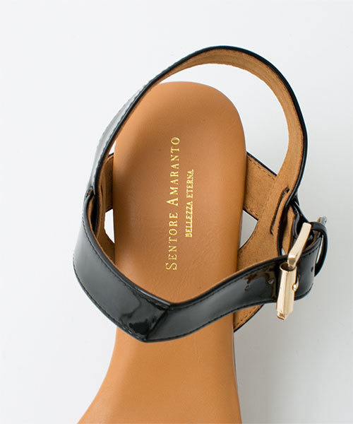 NANO universe(ナノユニバース)の「Fレザーコンビネーション太ヒールサンダル(サンダル・レディース・ベージュ/ブラック・38/36/35/37)」の14枚目の写真