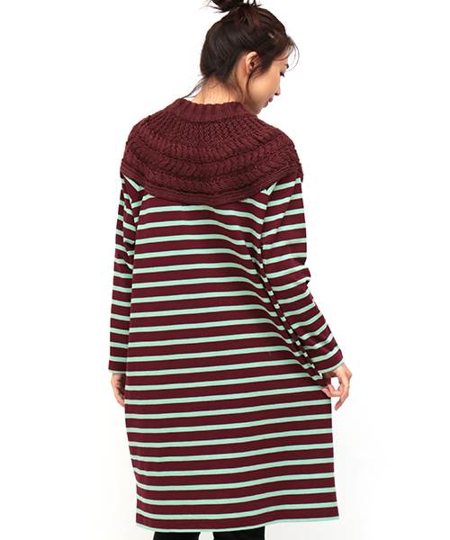 チチカカ（チチカカ）の「ケーブルニットｘボーダー ワンピース（ワンピース・レディース・ネイビー/ボルドー/アイボリー・FREE）」の20枚目の写真