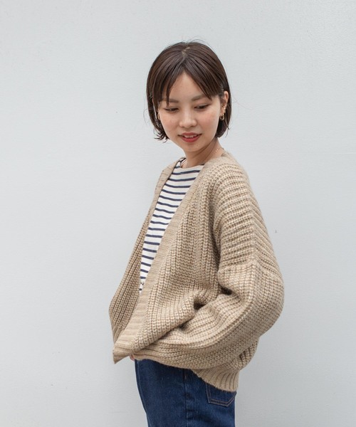 flower（フラワー）の「トゥインクルニットカーディガン（カーディガン/ボレロ・レディース・ベージュ/ブルー・FREE）」の7枚目の写真