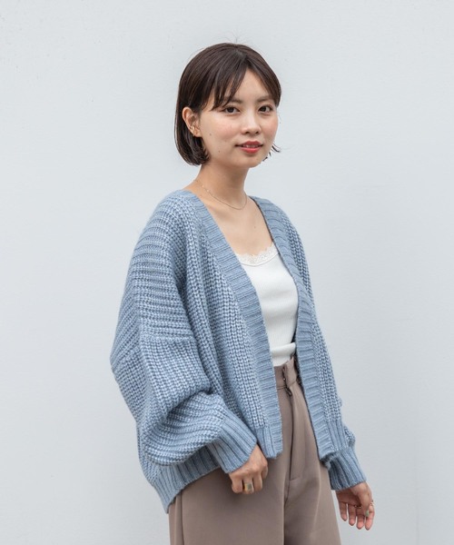 flower（フラワー）の「トゥインクルニットカーディガン（カーディガン/ボレロ・レディース・ベージュ/ブルー・FREE）」の8枚目の写真
