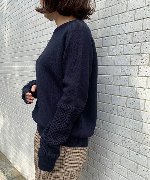 Munich(ミューニック)の「アームウォーマープルオーバーニット(ニット/セーター・レディース・ネイビー/グレー/レッド/アイボリー・FREE)」の13枚目の写真